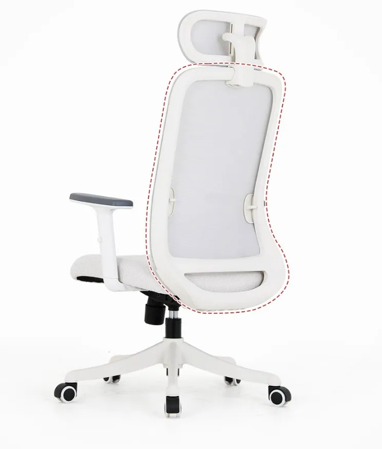 Chaise de bureau ergonomique en maille à dossier haut avec appui-tête réglable 3D au design unique