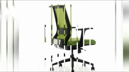 Excellente chaise de bureau ergonomique pivotante en tissu maillé moderne, chaise de personnel à dossier moyen avec accoudoirs et roues